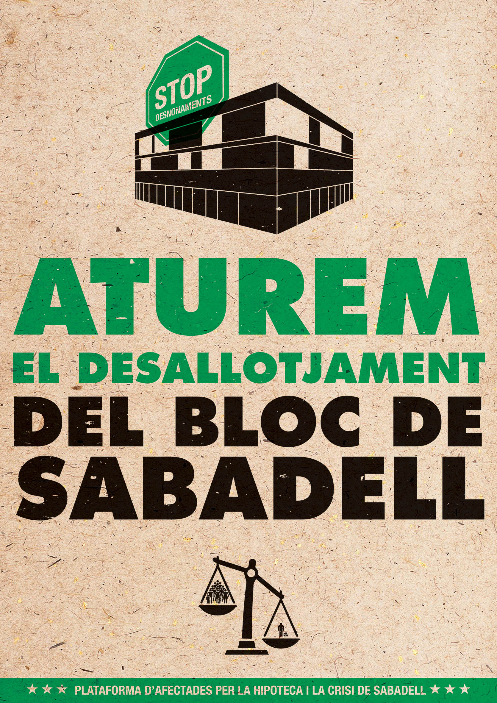 En este momento estás viendo Aturem el desallotjamemt del #BlocSabadell. @PAH_Sabadell