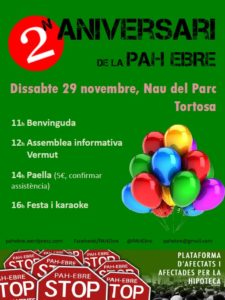 Lee más sobre el artículo Dissabte celebrem el nostre 2n aniversari a la Nau del Parc de #Tortosa #2anysdePAHEbre